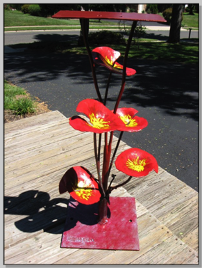Lily Pad Mailbox Stand - 36” h painted Lily Pad Mailbox Stand - 36” h painted